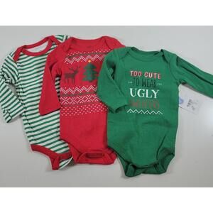 Little Treasure 3-Pack Baby Christmas One-Piece 0-3 Months NEW